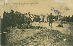Ayvazbaba tabya saldırılarında ölen Bulgar askerlerin gömülmesi 1913