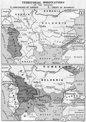 Londra (1) ve Bükreş (2) Antlaşmaları sonrası Balkanlar