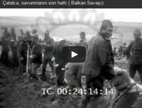 Çatalca'da siper kazan Osmanlı askerleri