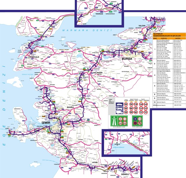 Çanakkale Otoyolları Haritası